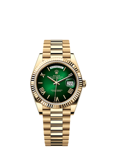 ROLEX DAY DATE GOLD GREEN DAIL ROMAN NUMBER DIAL