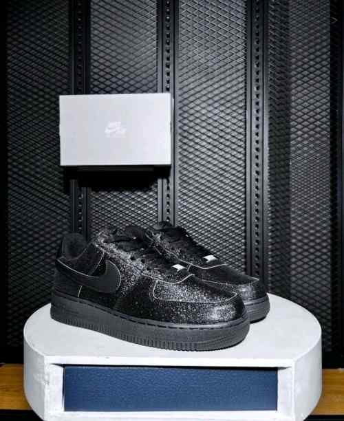 nikee airforce 1 all black glitter