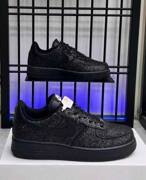 nikee airforce 1 all black glitter