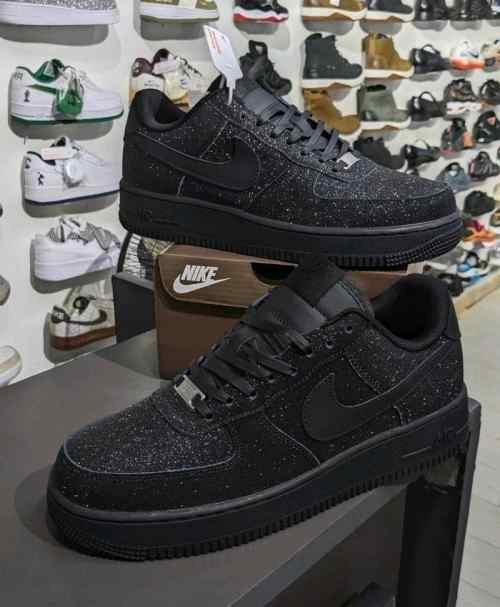 nikee airforce 1 all black glitter
