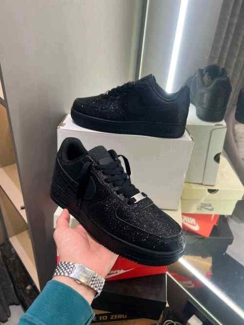 nikee airforce 1 all black glitter