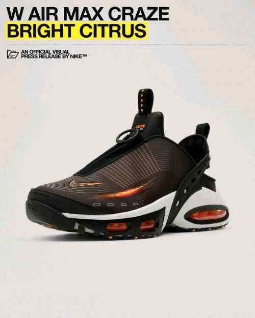 Nikee Airmax Craze Black Platinum Tint Bright Citrus