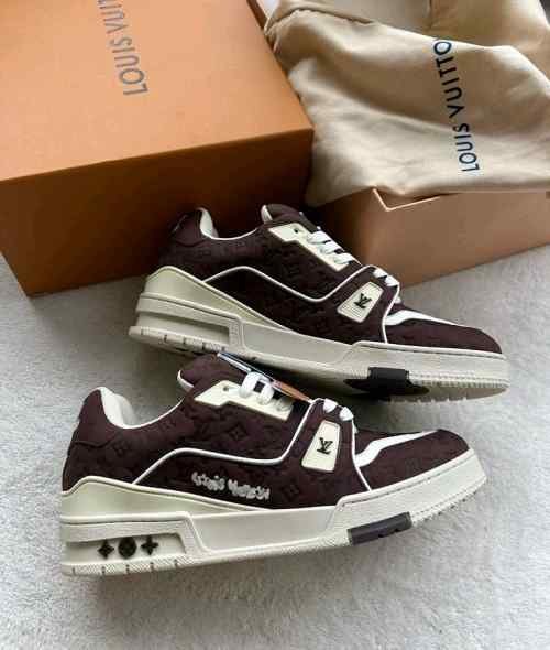 LOUISS VUITTONN BY TYLER THE CREATOR LV TRAINER DARK MOCHA BROWN NUBUCK