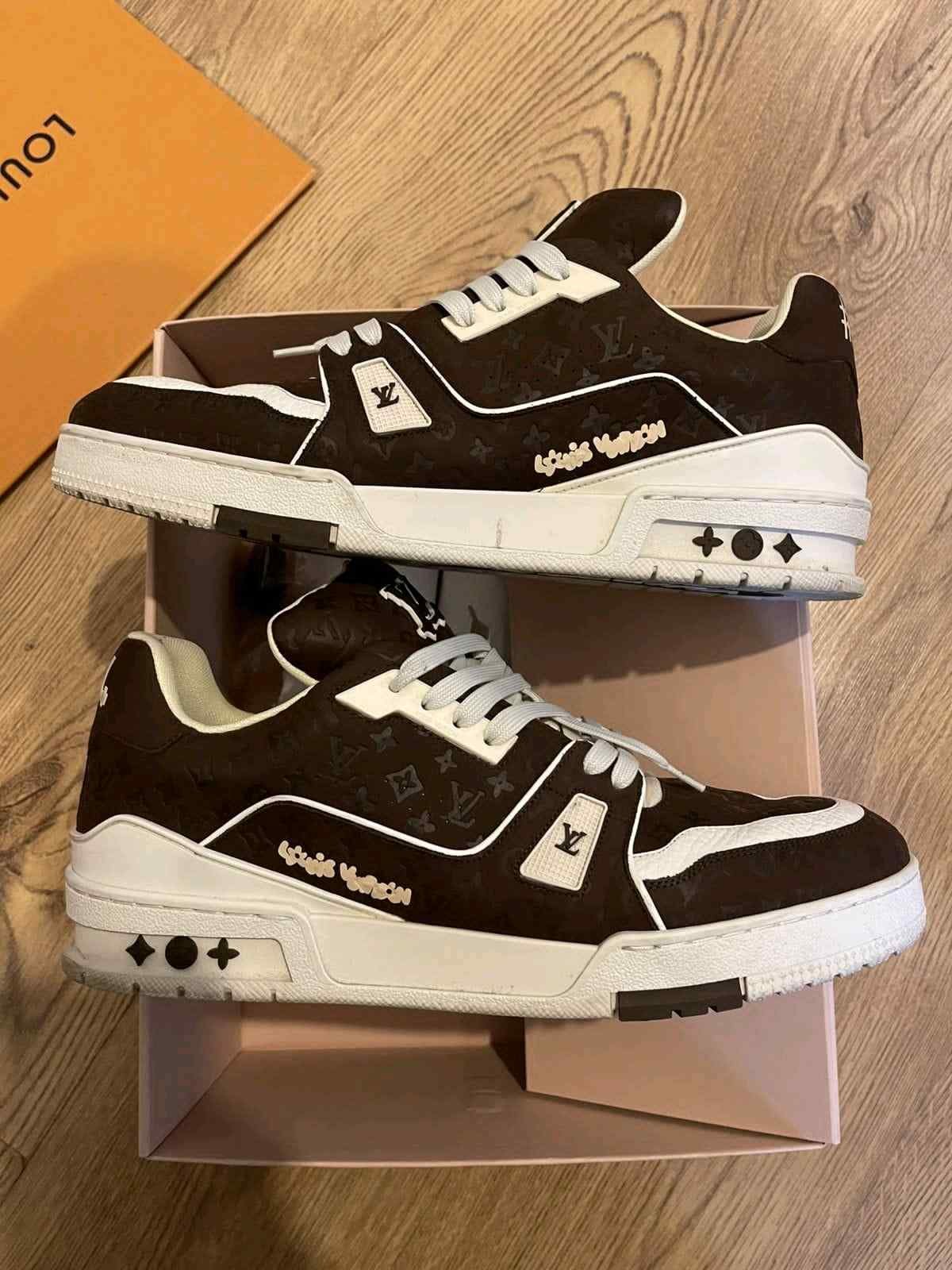 LOUISS VUITTONN BY TYLER THE CREATOR LV TRAINER DARK MOCHA BROWN NUBUCK