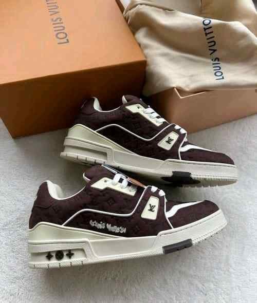 LOUISS VUITTONN BY TYLER THE CREATOR LV TRAINER DARK MOCHA BROWN NUBUCK