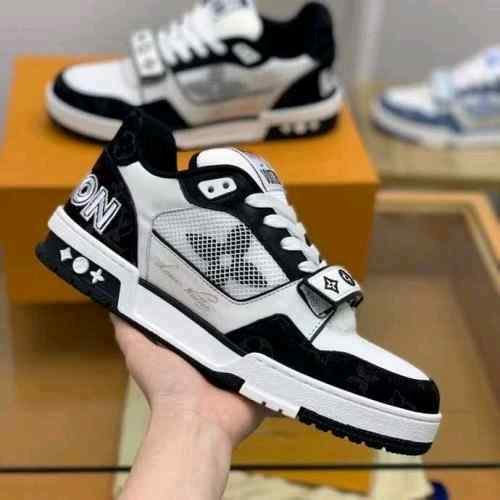 louiss vuittonn Trainer Stripe BLACK WHITE