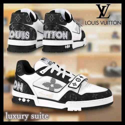 louiss vuittonn Trainer Stripe BLACK WHITE