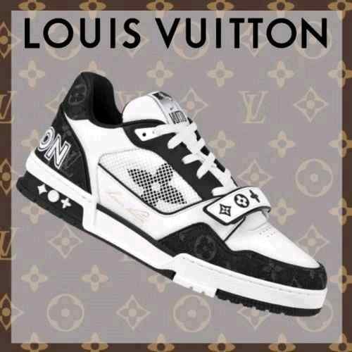 louiss vuittonn Trainer Stripe BLACK WHITE