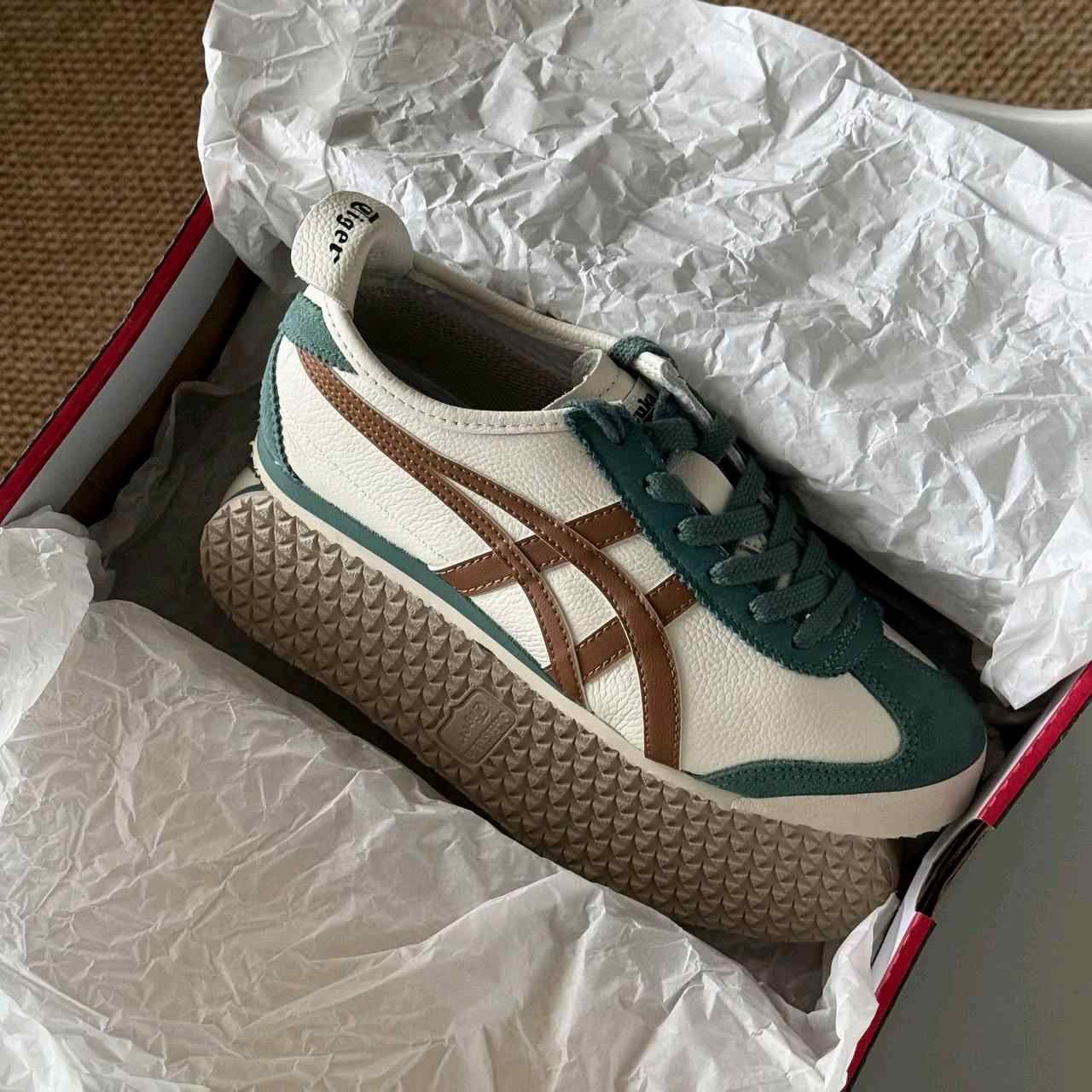 Onitsukaa Tiger Mexico 66 Green Cream Brown fix