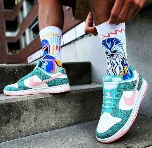 nikee dunk low washed teal snake skin SALE