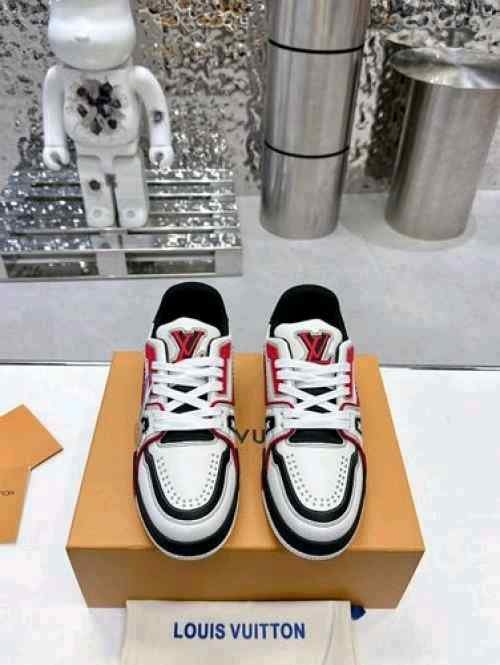 Louiss Vuittonn Lv Trainer White Red Black