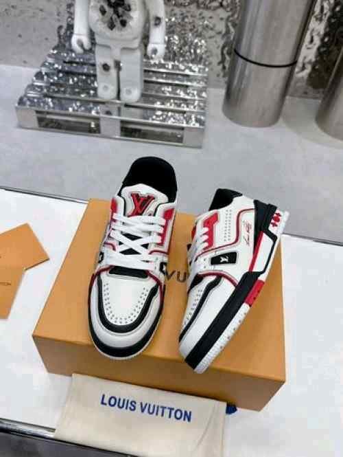 Louiss Vuittonn Lv Trainer White Red Black