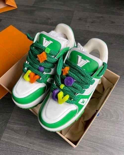 Louiss Vuittonn TRAINER Maxi Green WHITE