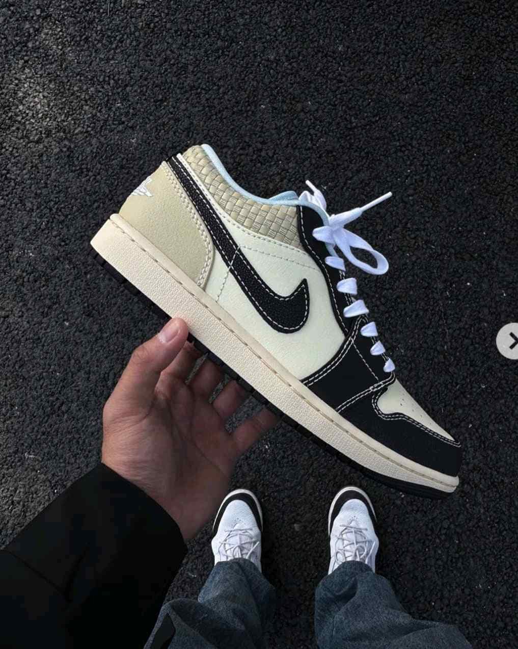 nikee air jordan retro 1 low se coconut milk black