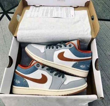 Nikee Air Jordan 1 Low Phantom REPAIRED DENIM
