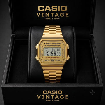 Casio Vintage A168WG-9WDF gold digital watch